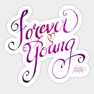 Forever Young pink by Jan Marvin Sticker